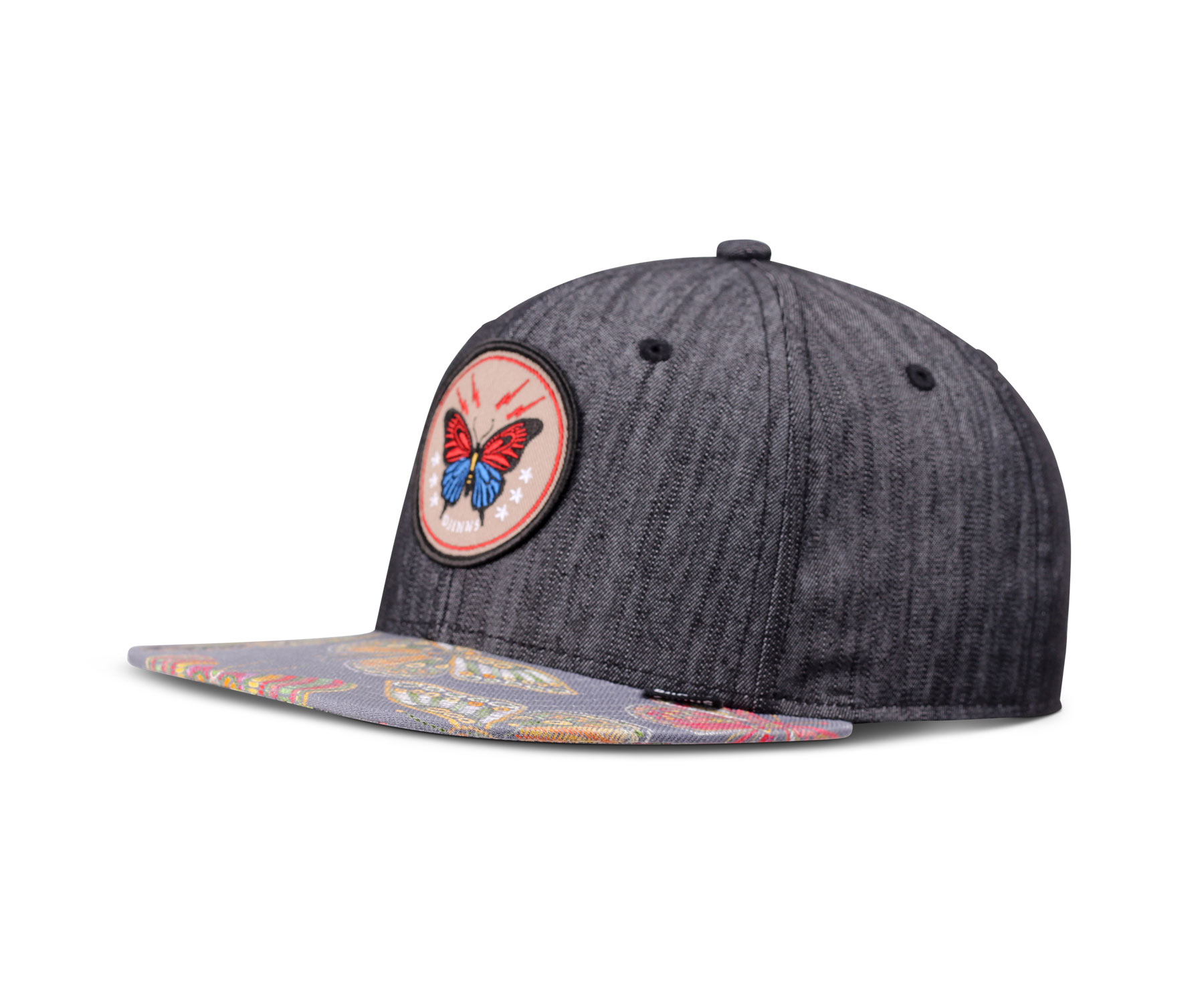6 Panel Snapback Cap Butterfly Linen Rev.