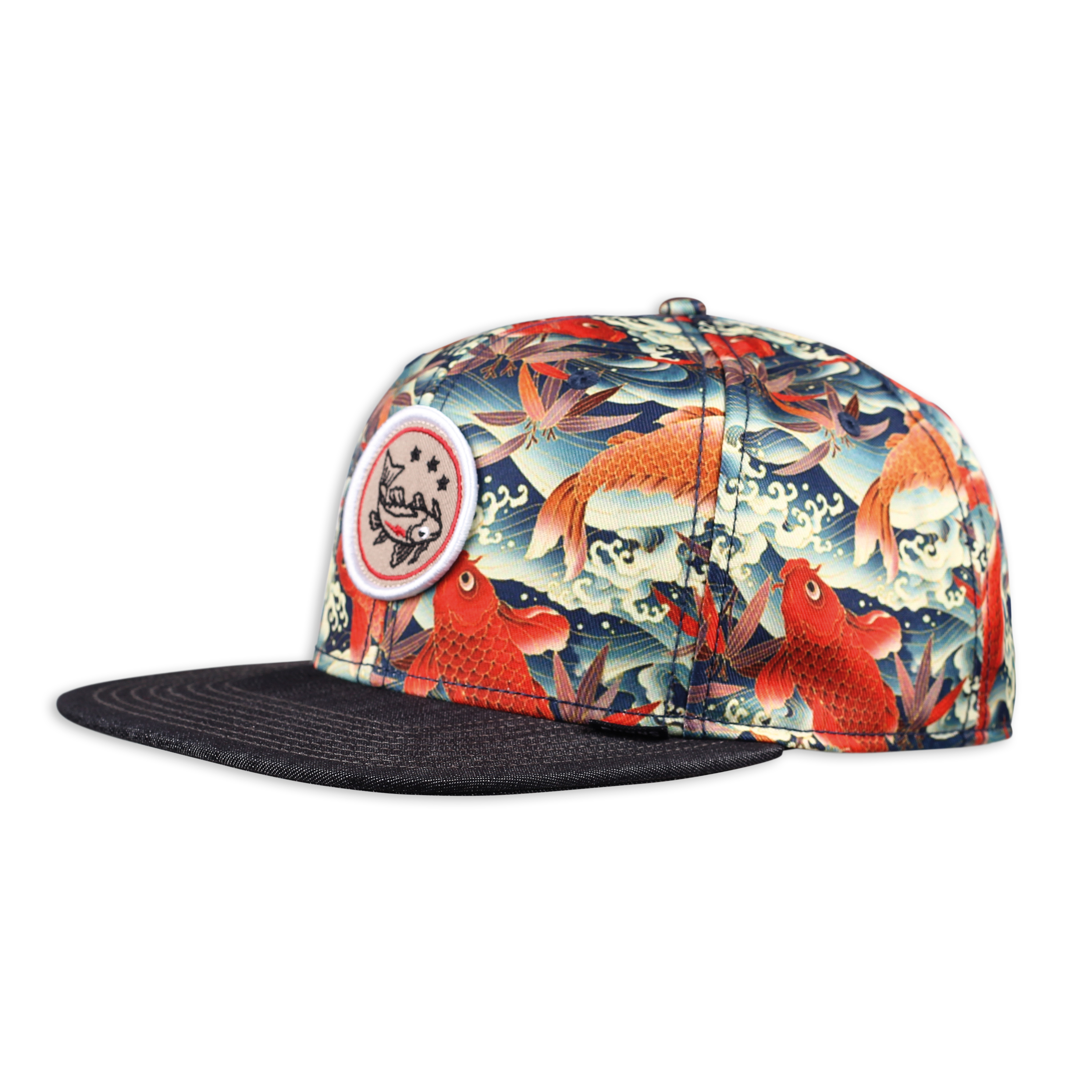 6 Panel Snapback Cap Koi Linen