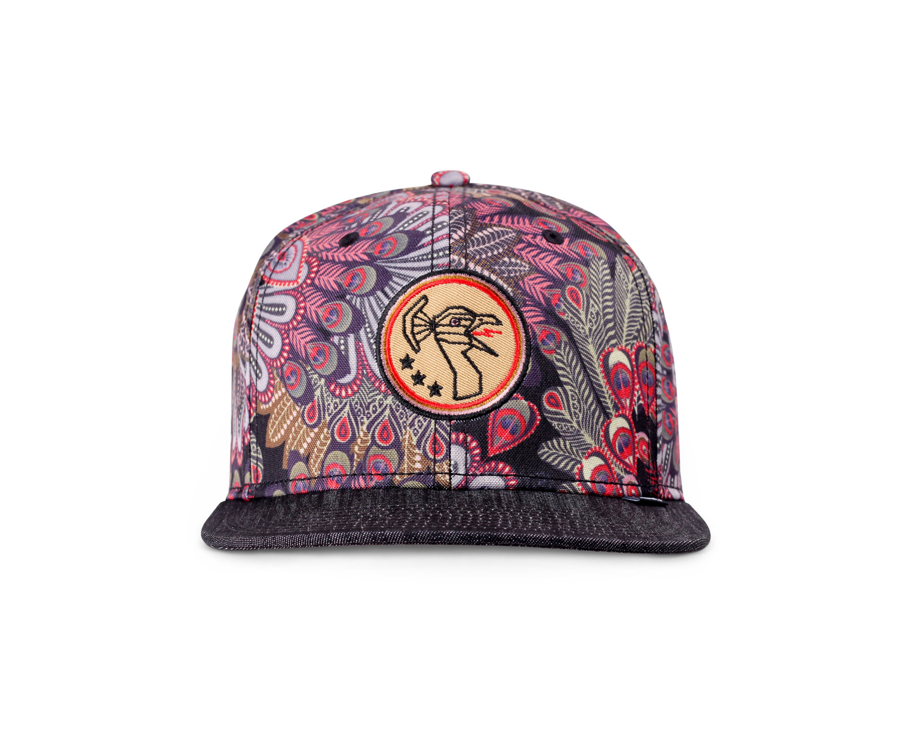 6 Panel Snapback Cap Peacock Linen