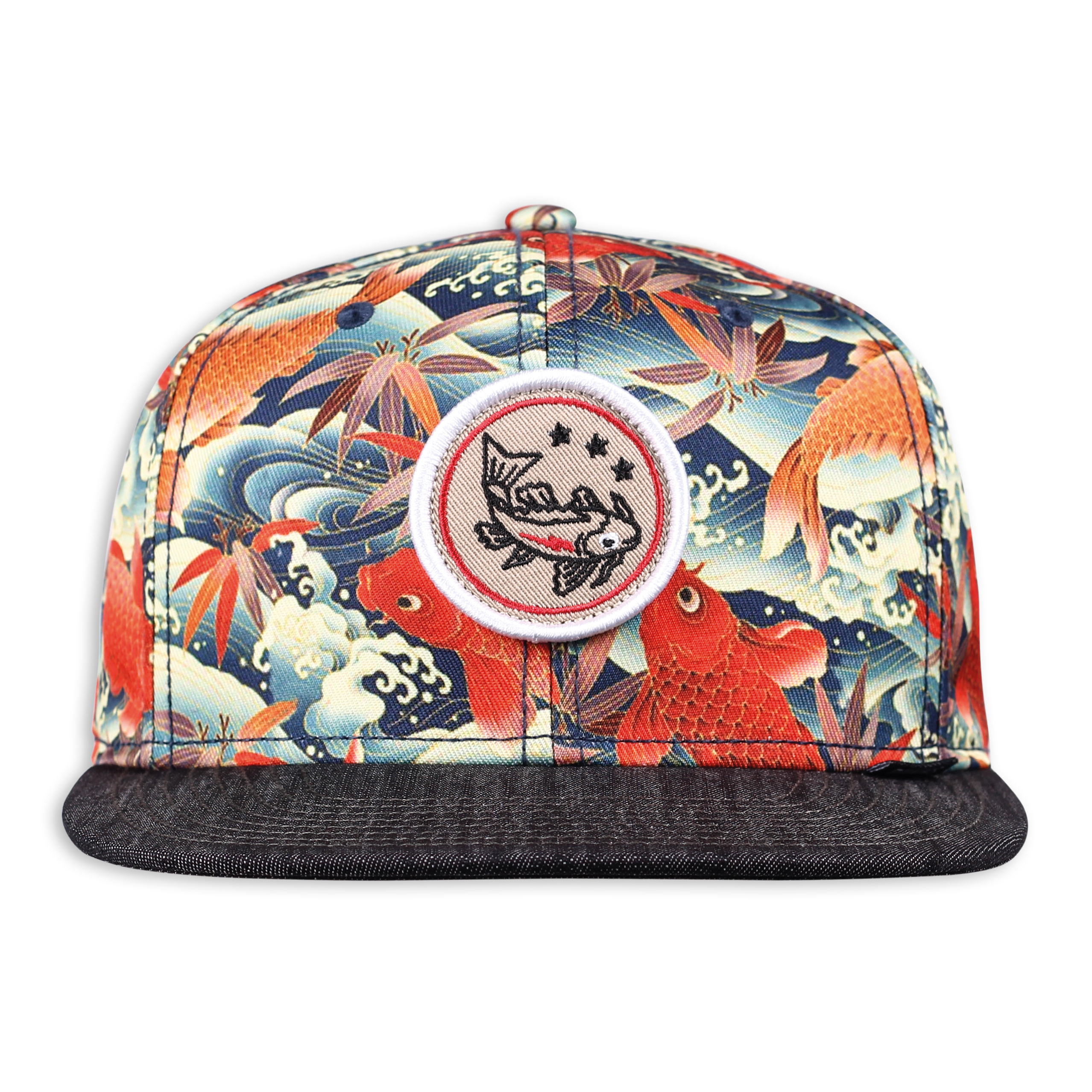 6 Panel Snapback Cap Koi Linen