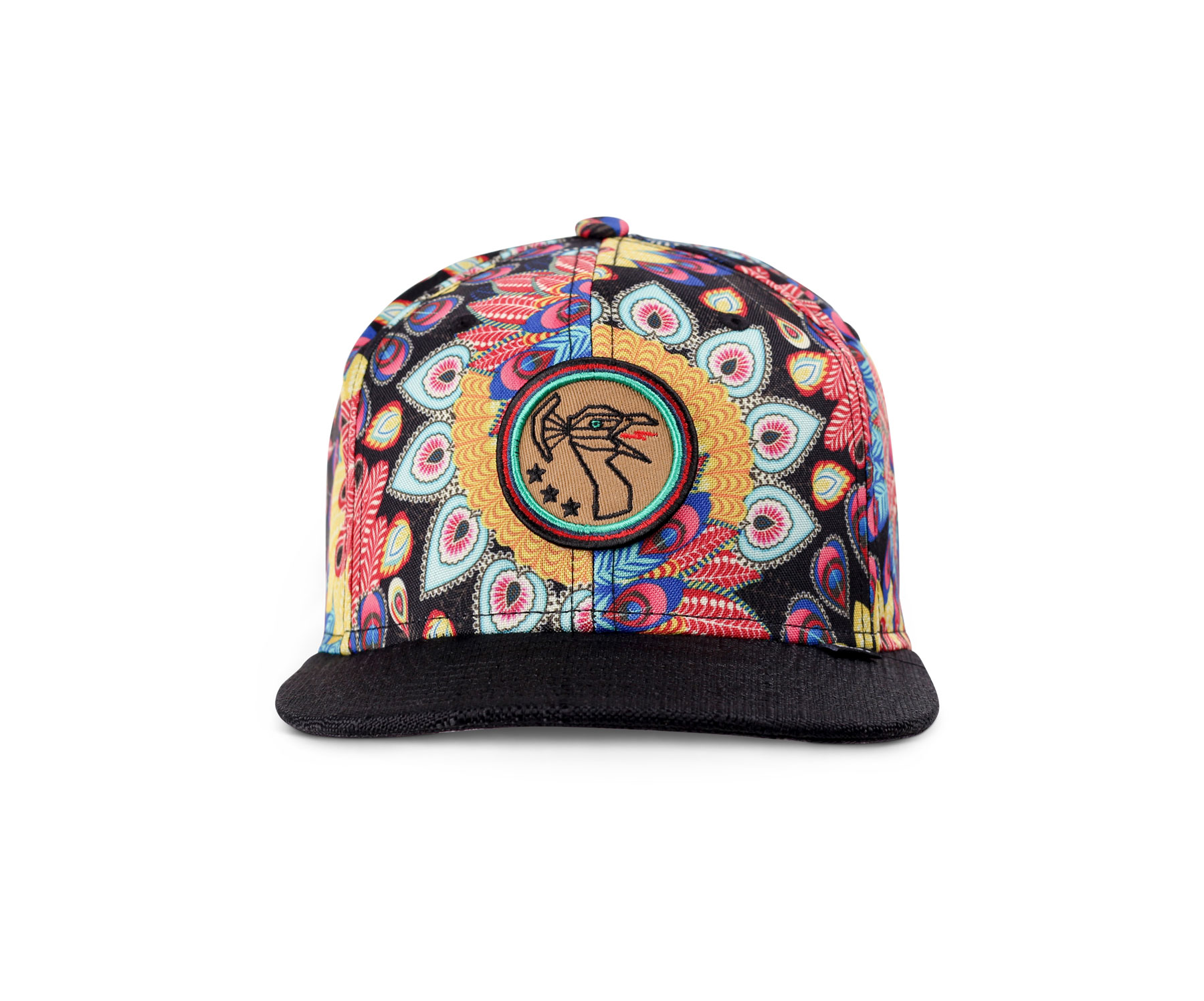 6 Panel Snapback Cap Peacock Linen