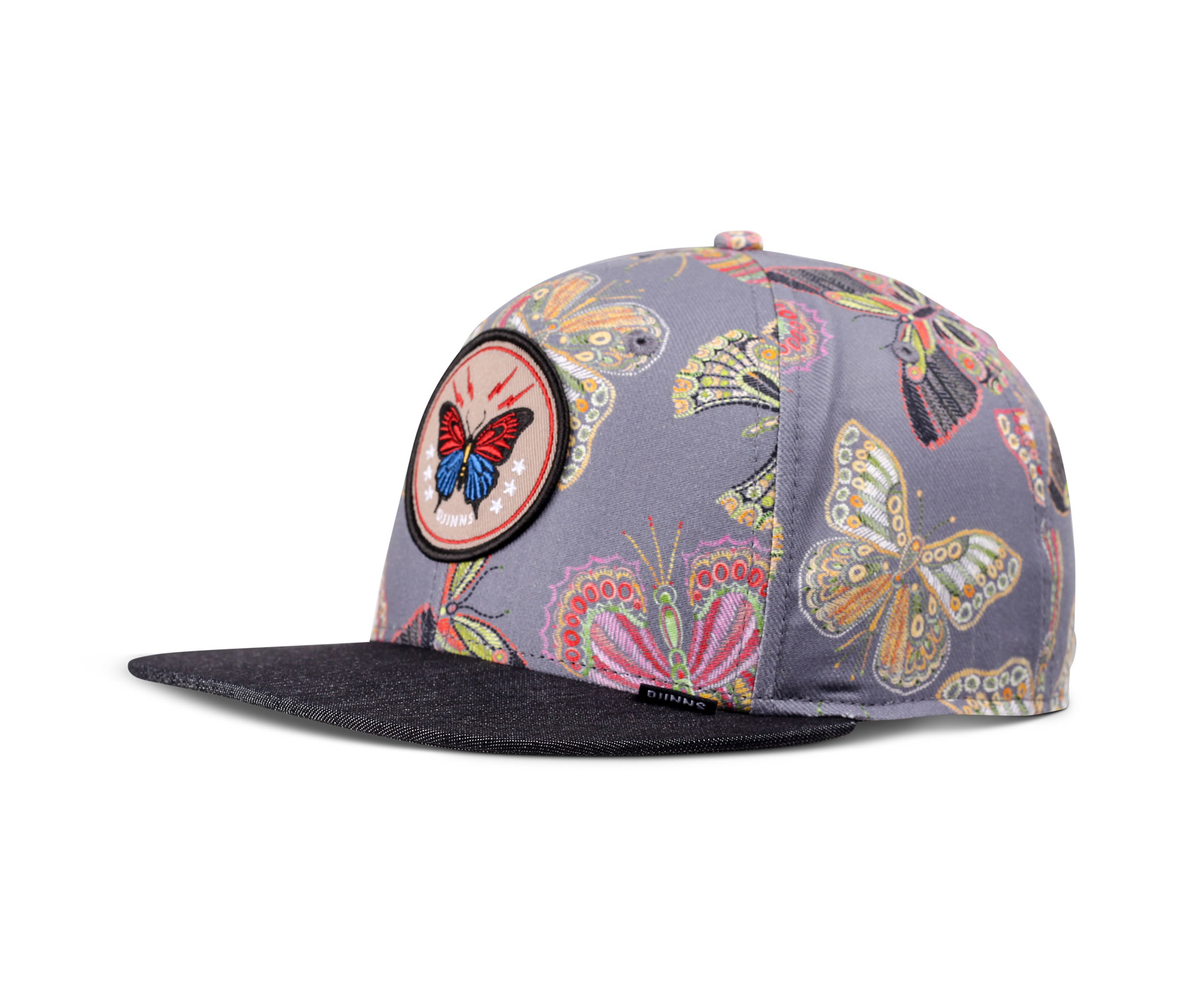 6 Panel Snapback Cap Butterfly Linen