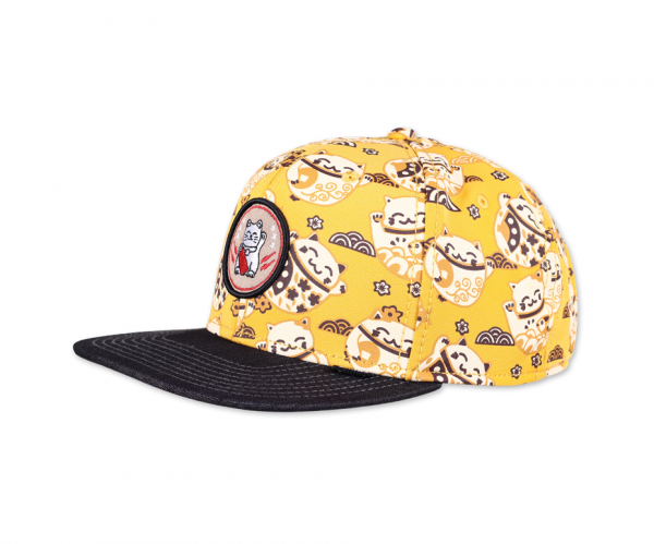 6 Panel Snapback Cap LuckyCat Linen