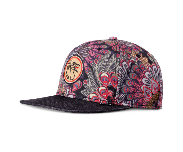 6 Panel Snapback Cap Peacock Linen