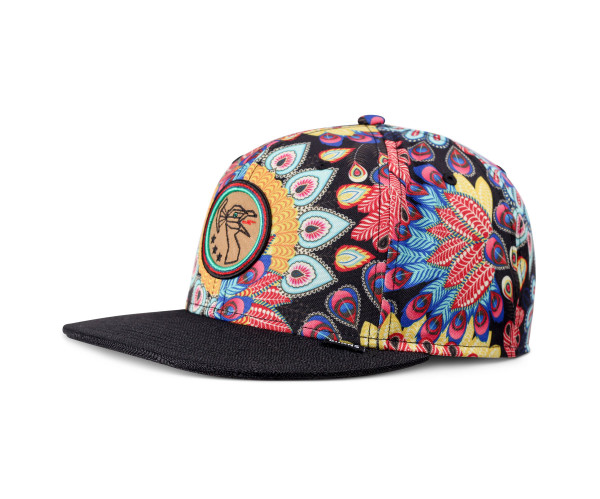 6 Panel Snapback Cap Peacock Linen